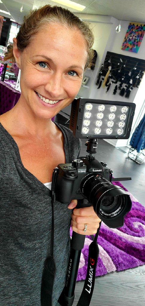 Jaime on location with Lumix camera rig